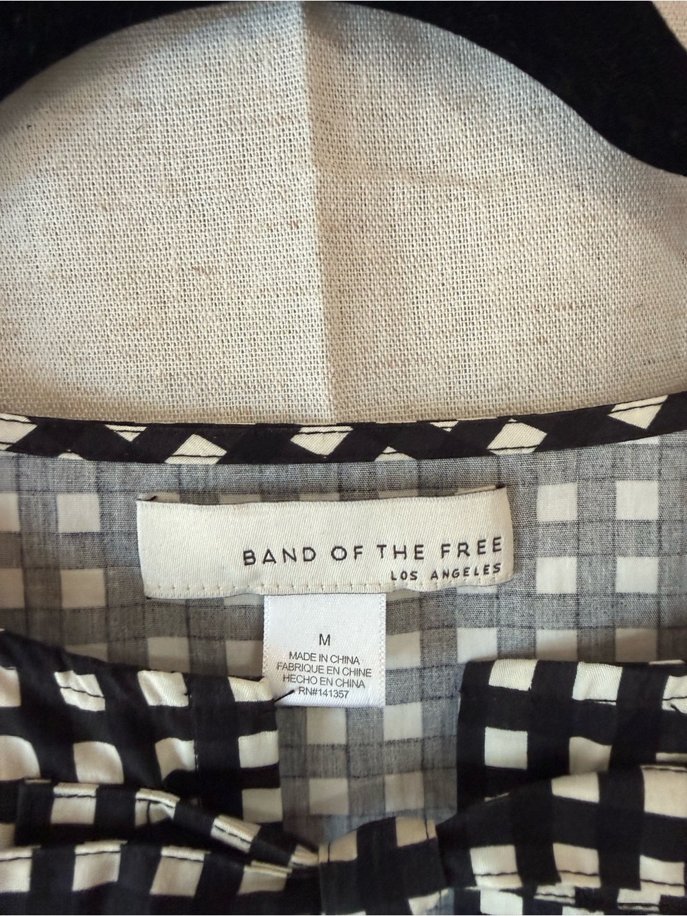 Band of the Free Los Angeles Black and White Gingham Top - Picture 2 of 2